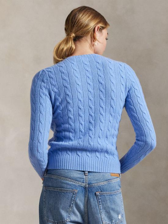 26FW 폴로 랄프로렌 폴로 자수 케이블 니트 스웨터 211971865 004 NEW LITCHFIELD BLUE - POLO RALPH LAUREN