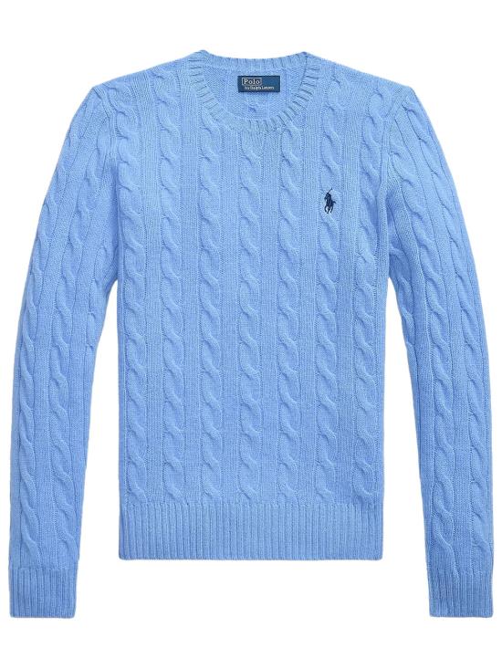 26FW 폴로 랄프로렌 폴로 자수 케이블 니트 스웨터 211971865 004 NEW LITCHFIELD BLUE