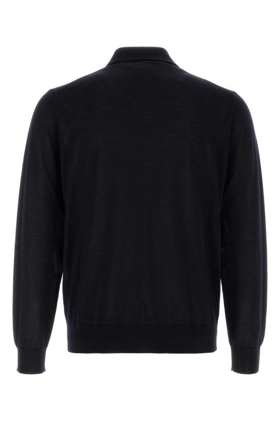 26FW 프라다 롱 슬리브 슈퍼파인 울 폴로 스웨터 UMF147SOOO18DY F0008 Blue - PRADA
