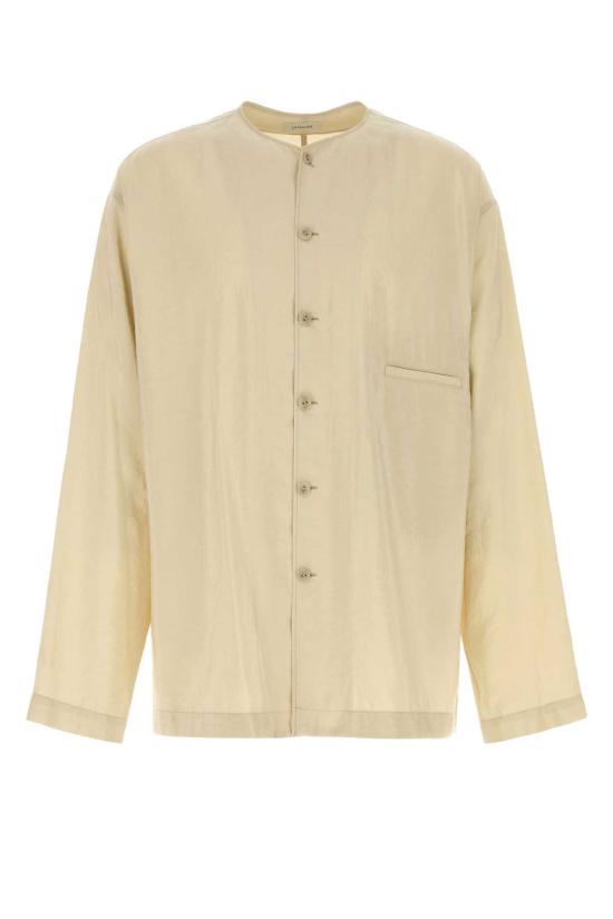 26SS 르메르 드라이 실크 V넥 셔츠 SH1235LF1308 BG235 Beige o Tan