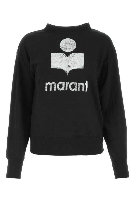 26FW 이자벨마랑에뚜왈 클로위아 리넨 롱슬리브 티셔츠 TS0005FAA1N10E 01BK Black
