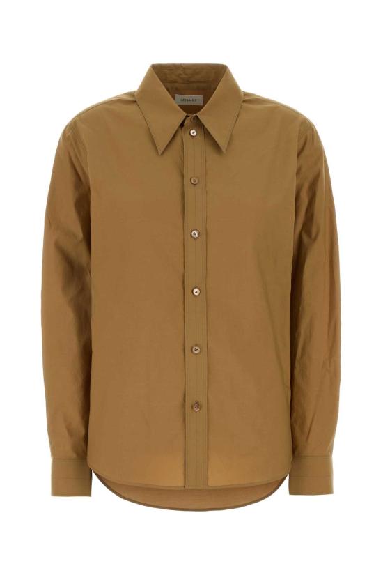 26SS 르메르 포인티드 칼라 셔츠 워시드 코튼 실크 SH1182LF1500 YE539 Camel