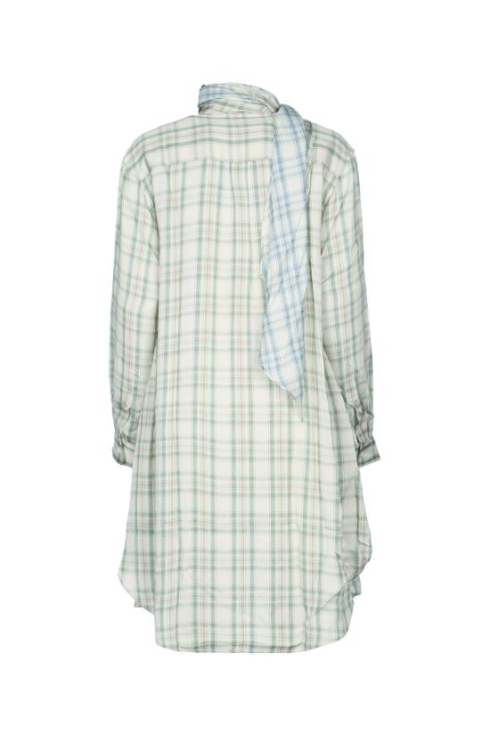 26SS 아크네 스튜디오 체크 비대칭 튜닉 드레스 체크 비대칭 튜닉 드레스 A20931 ALG GREENBLUE - ACNE STUDIOS