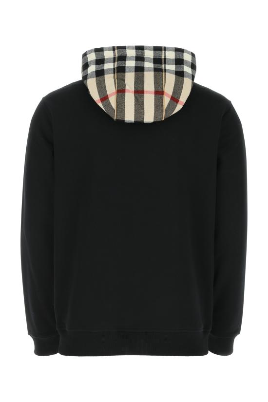 26FW 버버리 체크 후드 코튼 후드 8058117 A1189 Black - BURBERRY