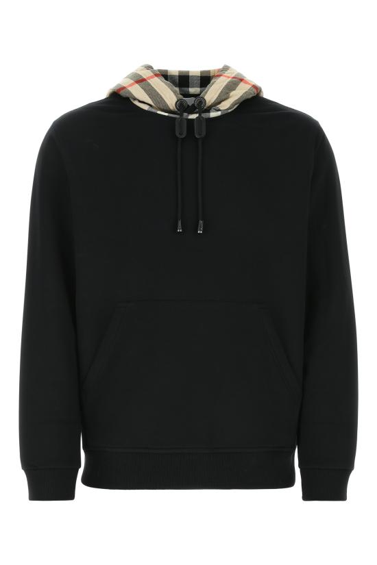 26FW 버버리 체크 후드 코튼 후드 8058117 A1189 Black