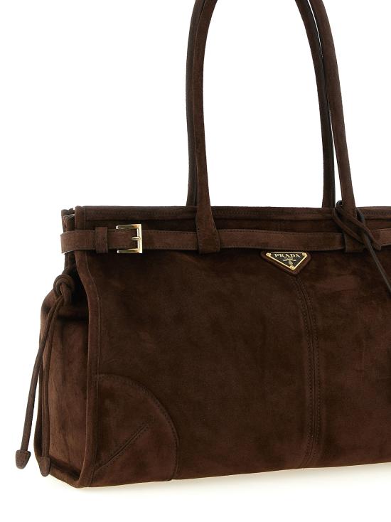 26FW 프라다 보니 라지 가죽 핸드백 보니 라지 가죽 핸드백 1BA433VMOM2C4SF0003 Brown - PRADA