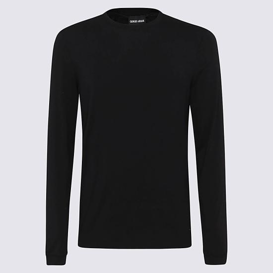 26FW 조르지오 아르마니 긴팔 티셔츠 3GST51 SJP4ZUC99 BLACK - GIORGIO ARMANI