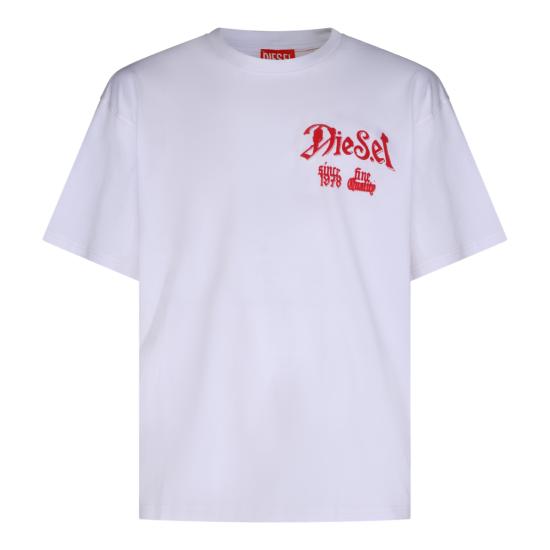 26FW 디젤 반팔 티셔츠 A22244 0QIAM100 WHITE
