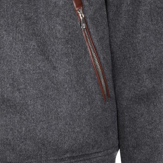 26FW 브루넬로 쿠치넬리 본디드 울 플란넬 탈부착 후드 다운 자켓 MM4701606 CNV62 DARK GREY - BRUNELLO CUCINELLI