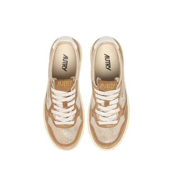 26FW 오트리 메달리스트 로우 레더 스니커즈 AULWYB01 PLAT BEIGE - AUTRY