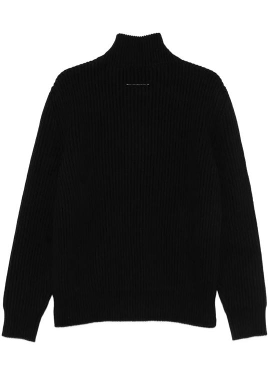 26FW MM6 메종마르지엘라 집업 니트 SH0AM0095 M13286 900 Black - MM6 MAISON MARGIELA
