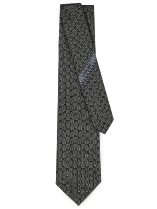 26FW 살바토레 페라가모 넥타이 351432 0794485 GREY PATTERNED LIGHT PASTEL