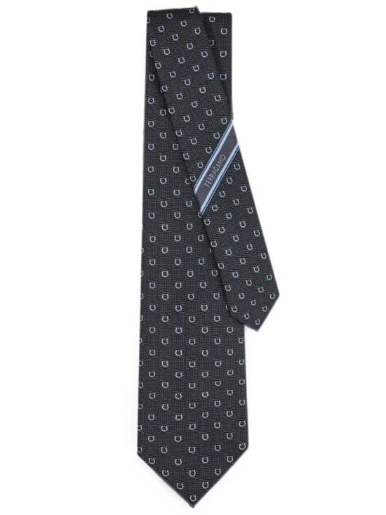26FW 살바토레 페라가모 넥타이 351424 0794458 GREY PATTERNED MEDIUM