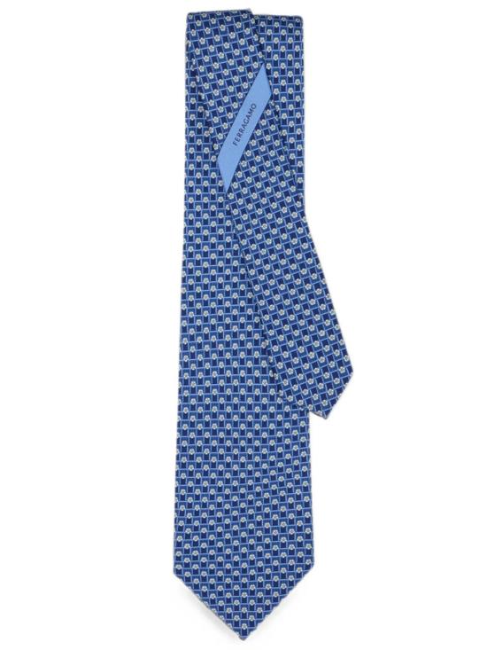 26FW 살바토레 페라가모 넥타이 351469 0795137 BLUE PATTERNED MEDIUM