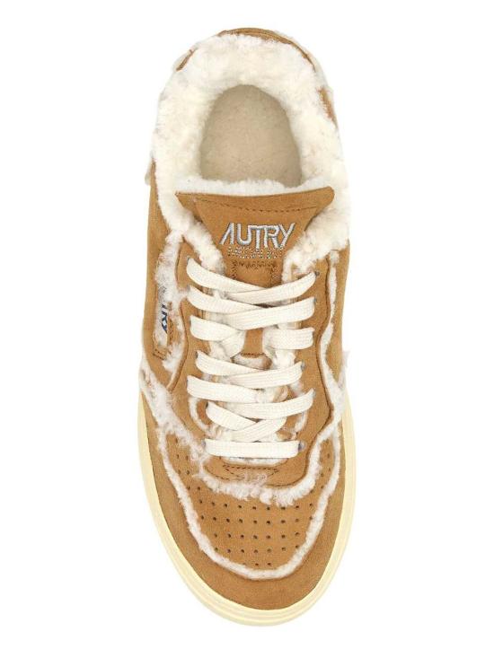 26FW 오트리 메달리스트 로우 레더 스니커즈 AULWGX01 SUEDE SHEARLING COGNAC GX01 - AUTRY