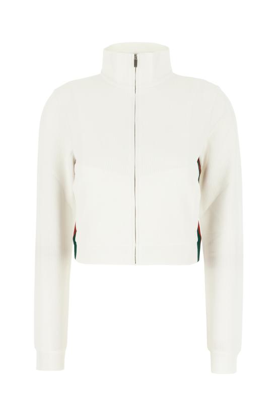 26FW 구찌 립 코튼 저지 집업 스웨트셔츠 립 코튼 저지 집업 스웨트셔츠 875656XJHYN 9000 Bianco
