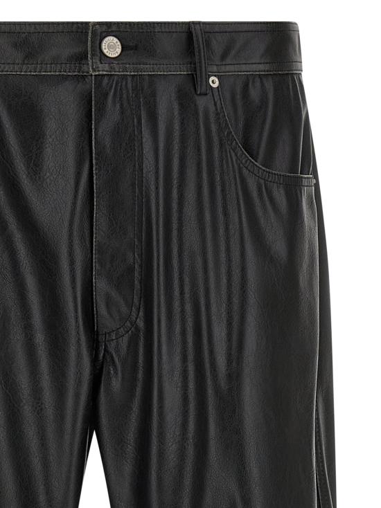 26FW MM6 메종마르지엘라 스트레이트 팬츠 가죽 느낌의 블랙 팬츠 - MM6 MAISON MARGIELA