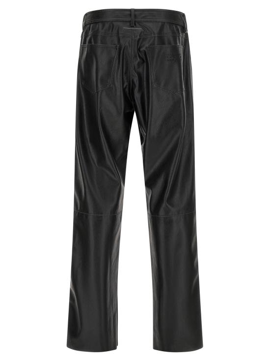 26FW MM6 메종마르지엘라 스트레이트 팬츠 가죽 느낌의 블랙 팬츠 - MM6 MAISON MARGIELA
