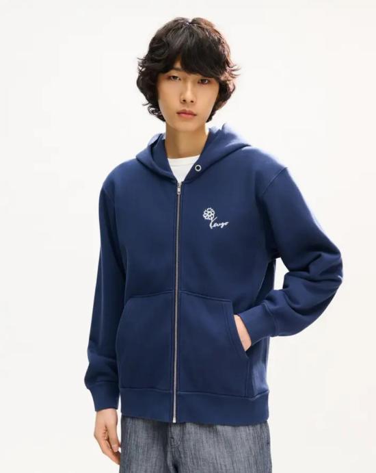  겐조 후드 티셔츠 FG65HO2714MJ 79 BLUE BLACK Navy - KENZO