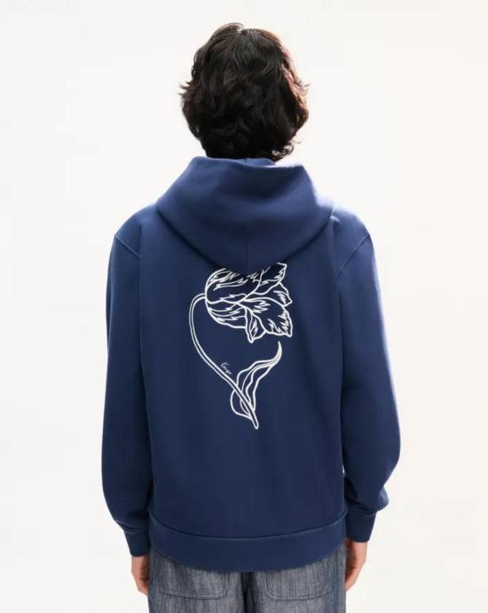  겐조 후드 티셔츠 FG65HO2714MJ 79 BLUE BLACK Navy - KENZO