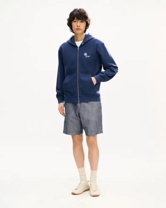 겐조 후드 티셔츠 FG65HO2714MJ 79 BLUE BLACK Navy - KENZO