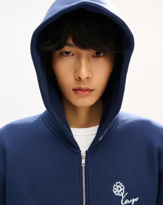  겐조 후드 티셔츠 FG65HO2714MJ 79 BLUE BLACK Navy - KENZO