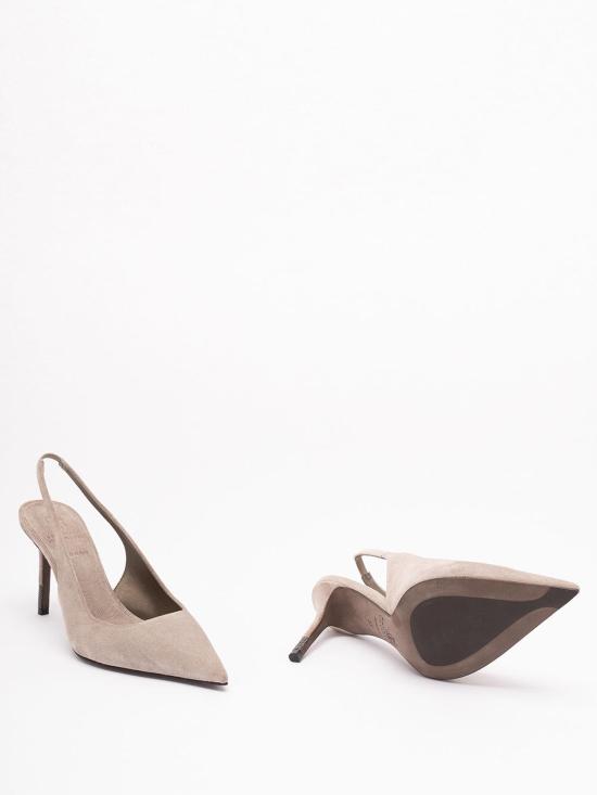 26FW 브루넬로 쿠치넬리 모닐리 스웨이드 슬링백 힐 MZSFC3256C5859 SILVER - BRUNELLO CUCINELLI