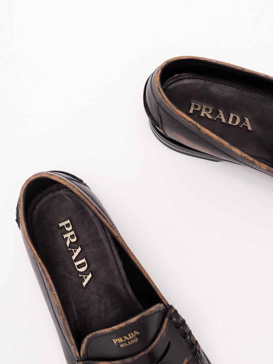 26FW 프라다 안티크 가죽 모카신 로퍼 안티크 가죽 모카신 로퍼 2DB2392HIIFX000F0Y71 - PRADA