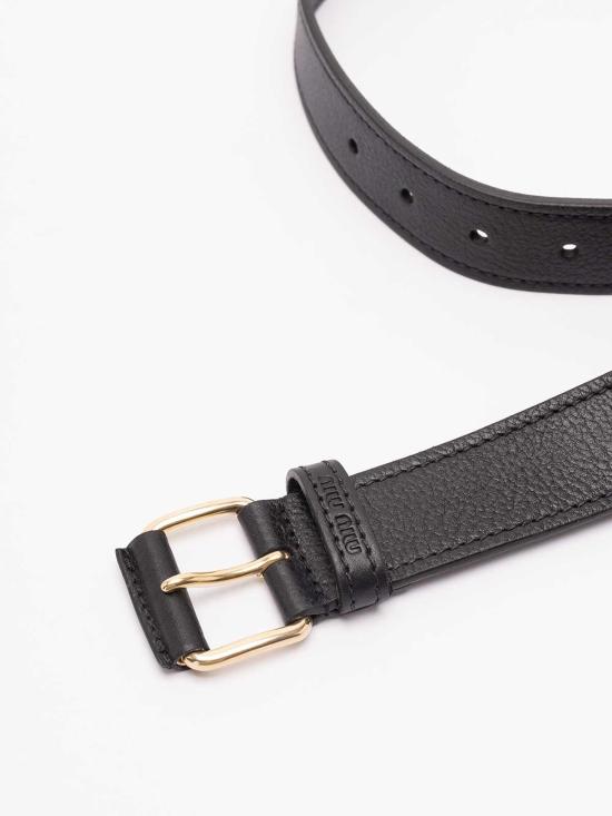 26SS 미우미우 레더 밸트 5CC7202G7UF0002 Black - MIU MIU
