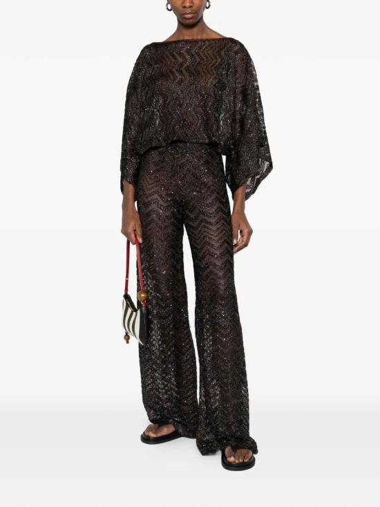 26SS 미소니 팔라초 팬츠 29MC25SI01BV00ITS80EQ Dark Brown - MISSONI