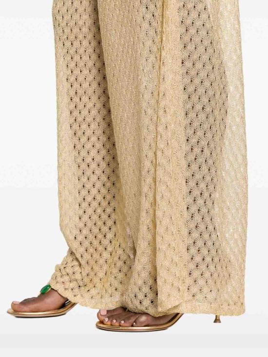 26SS 미소니 팔라초 팬츠 29MC23SI00BR014RS10BY Gold - MISSONI