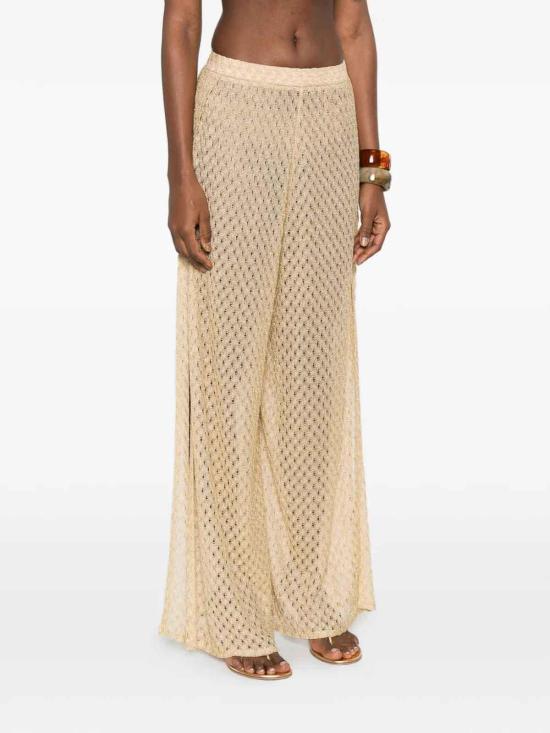 26SS 미소니 팔라초 팬츠 29MC23SI00BR014RS10BY Gold - MISSONI