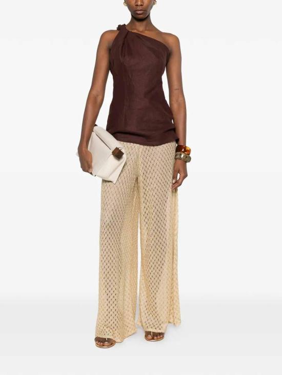 26SS 미소니 팔라초 팬츠 29MC23SI00BR014RS10BY Gold - MISSONI