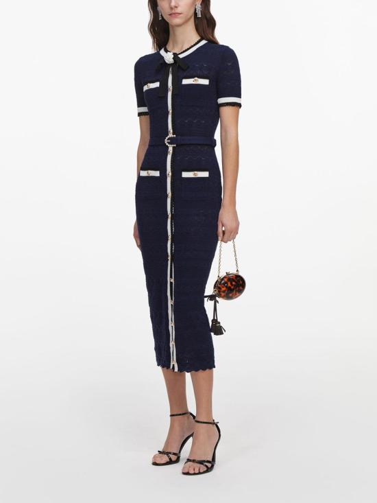 26FW 셀프 포트레이트 미디 원피스 PF26072MANNAVY Dark Blue - SELF PORTRAIT