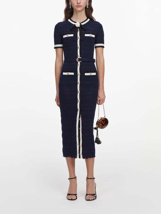 26FW 셀프 포트레이트 미디 원피스 PF26072MANNAVY Dark Blue - SELF PORTRAIT