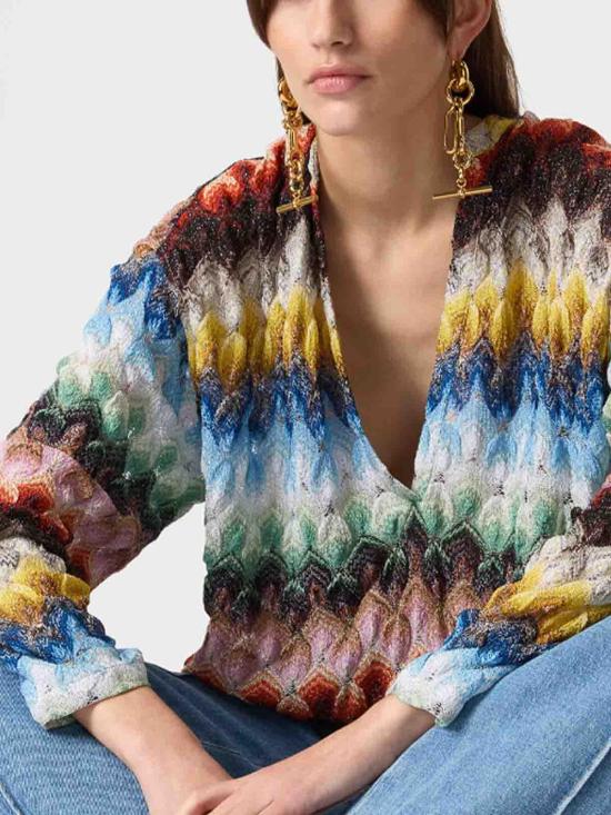 26SS 미소니 긴팔 티셔츠 29DS26SJ01BR015JSMSNV Multicolour - MISSONI