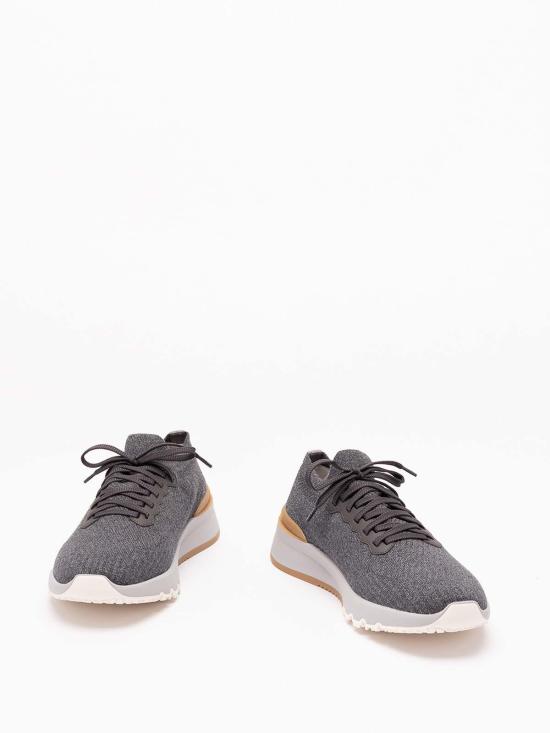 26FW 브루넬로 쿠치넬리 코튼 니트 세미 폴리쉬드 카프스킨 러너 MZUPMBO252CAQ26 Grey - BRUNELLO CUCINELLI