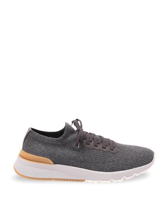 26FW 브루넬로 쿠치넬리 코튼 니트 세미 폴리쉬드 카프스킨 러너 MZUPMBO252CAQ26 Grey
