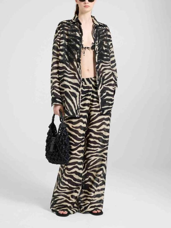26SS 에르마노 설비노 팔라초 팬츠 D484P700YAJS4800 Animal Print - ERMANNO SCERVINO