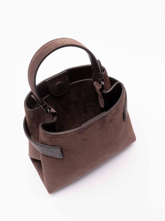 26FW 브루넬로 쿠치넬리 스몰 에센스 탑핸들 백 MBDLD2499C9885 Brown - BRUNELLO CUCINELLI