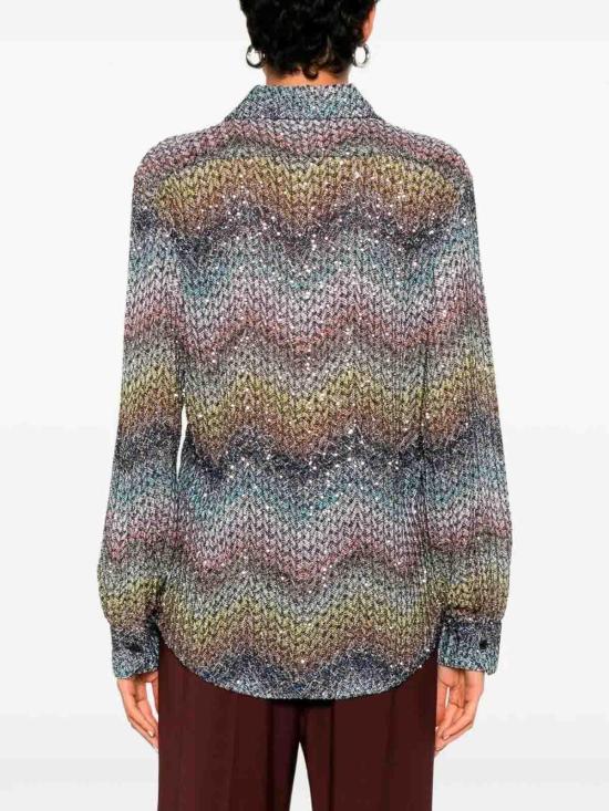 25FW 미소니 셔츠 29DS26SJ0ZBC0065SMSNS Blue - MISSONI