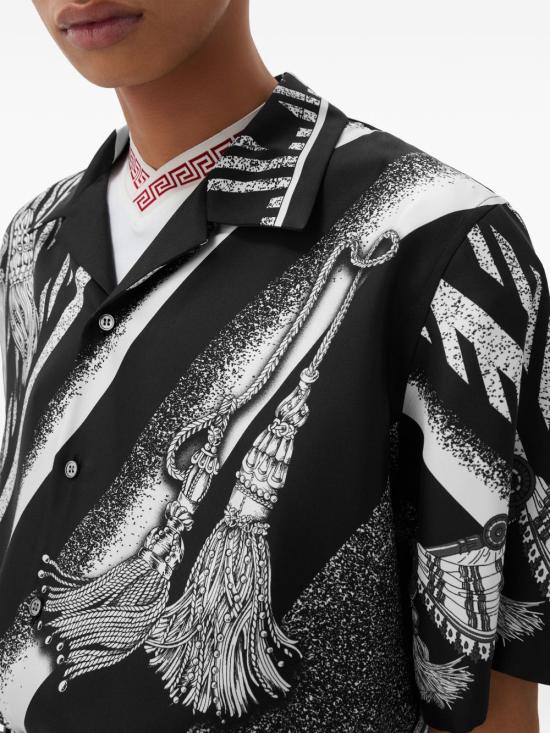 26FW 베르사체 반팔 셔츠 10257031A18681 5B040 Black white - VERSACE