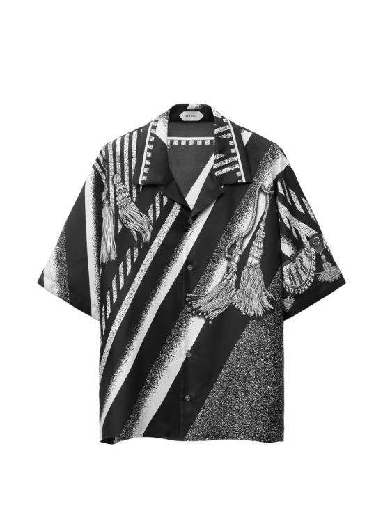 26FW 베르사체 반팔 셔츠 10257031A18681 5B040 Black white