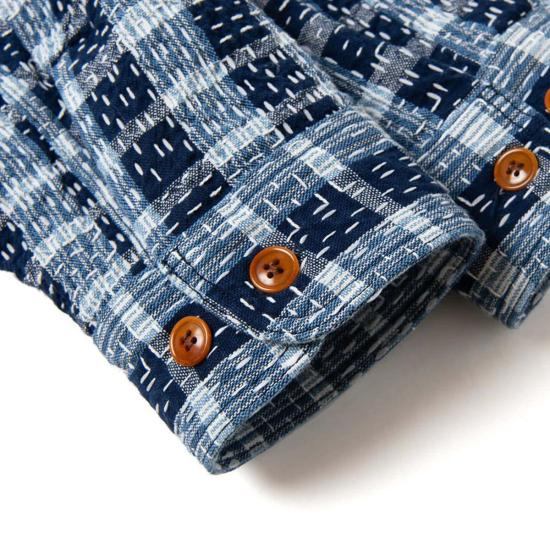  스튜디오 다치산 긴팔 셔츠 Studio D'artisan 사시코  인디고 - STUDIO D'ARTISAN