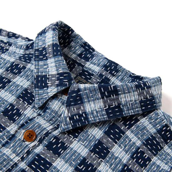  스튜디오 다치산 긴팔 셔츠 Studio D'artisan 사시코  인디고 - STUDIO D'ARTISAN