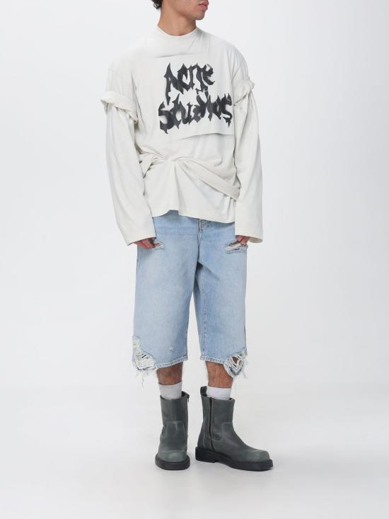 26FW 아크네 스튜디오 고딕 로고 티셔츠 BL0430 DC6 White - ACNE STUDIOS