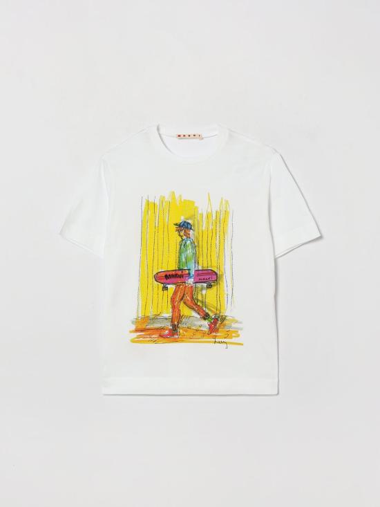 26FW [키즈] 마르니 티셔츠 M01947M00L9 0M100 White