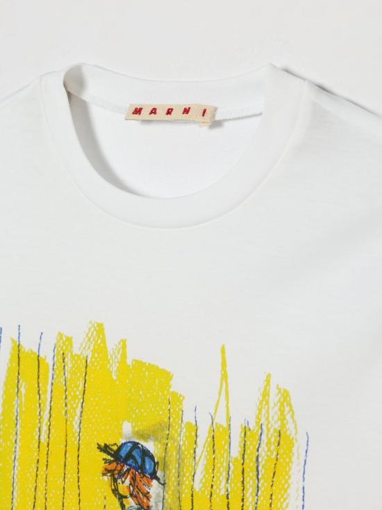 26FW [키즈] 마르니 티셔츠 M01947M00L9 0M100 White - MARNI