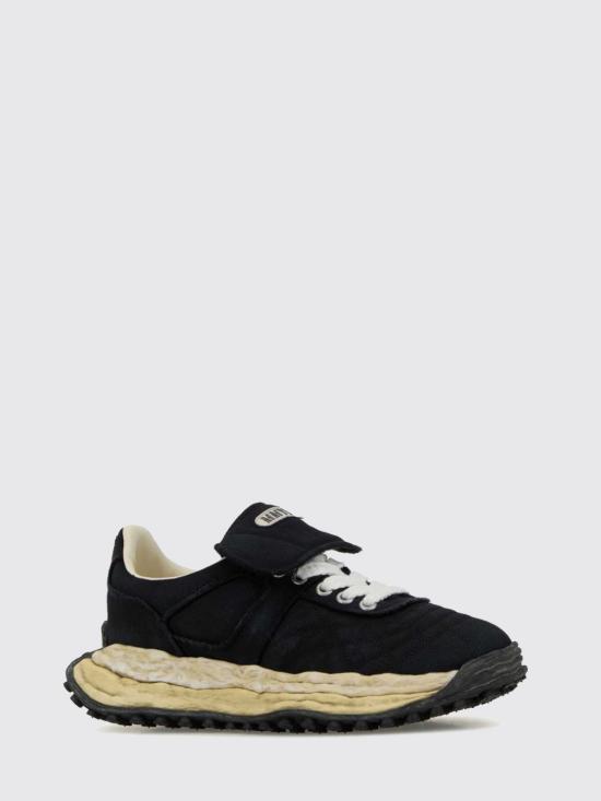 26SS 메종 미하라 야스히로 스캇 OG 솔 빈티지 이펙트 자수 캔버스 로우탑 스니커즈 A15FW706 Black - MAISON MIHARA YASUHIRO