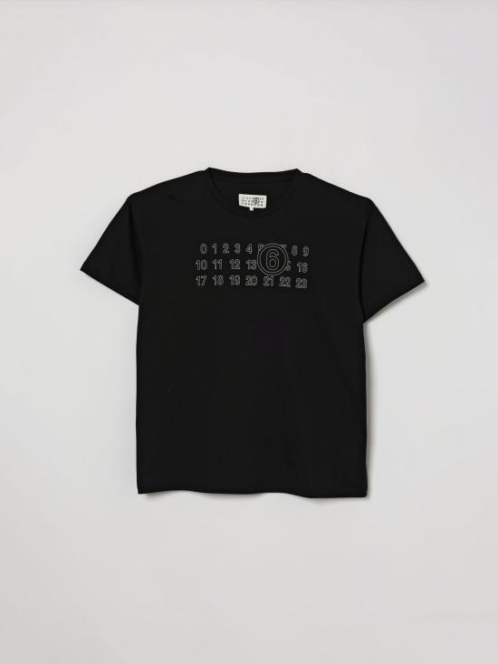 26FW [키즈] MM6 메종마르지엘라 티셔츠 M61117MM02Y M6900 Black